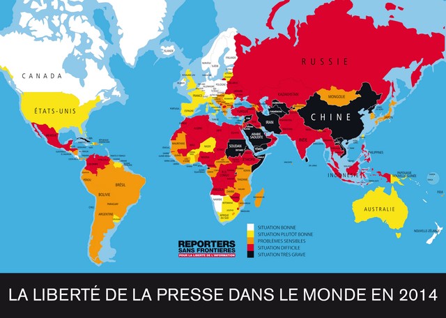 Carte Mondiale De La Liberté De La Presse 2014 Devinez Où