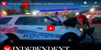 Detroit une voiture de police fonce sur la foule et renverse des manifestants