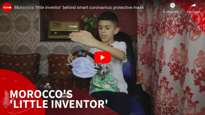 Maroc Mohammed Bilal Hamouti « petit inventeur » de 11 ans conçoit un masque de protection intelligent