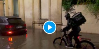 Montpellier un livreur Uber Eats livrant un repas dans les rues inondées provoque l’indignation - VIDEO (1)