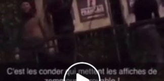 Nanterre des policier surpris collant des affiches d’Eric Zemmour sur les murs de la ville - VIDEO